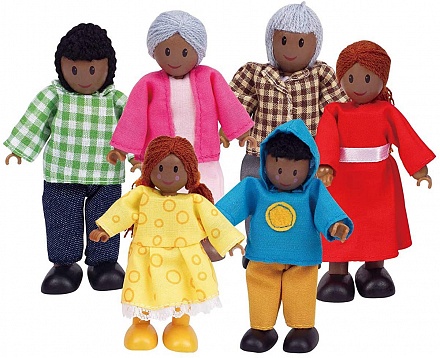 Набор мини-кукол Счастливая афроамериканская семья 